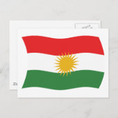 クルディスタン国旗 ポストカード (正面/裏面)