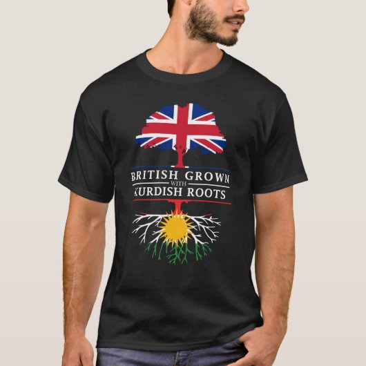 クルドの根のクルジスタンと育つ   イギリス Tシャツ (正面)