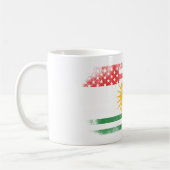 クルドの米国旗の   クルジスタンおよび米国のデザイン コーヒーマグカップ (左)