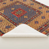 クルドサフレダークタンイエローブルー  シェルパブランケット (3/4)