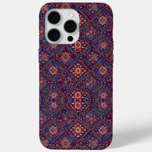 クルドモザイク フローラル パターン フォンケース Case-Mate iPhoneケース (裏面)