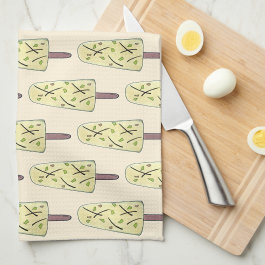 クルフィクルフィインディアンフードアイスクリームデザー凍っていト キッチンタオル (四つ折り)