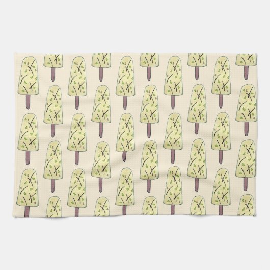 クルフィクルフィインディアンフードアイスクリームデザー凍っていト キッチンタオル (横)