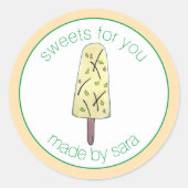 クルフィクルフィインディアンフードアイスクリームデザー凍っていト ラウンドシール (正面)