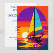 クルマの帆引退パーティー招待状 招待状 (正面/裏面)