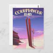 クルマイタリアンーのスキー ポストカード (正面/裏面)