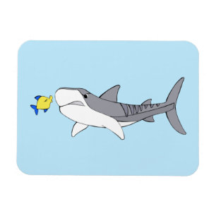 クルマザメとかわいい黄色い魚 マグネット