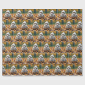 クルミの殻に入った秋のハムスター ラッピングペーパー (フラット)