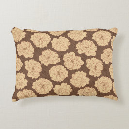 クルミの茶色のバロックバラ – シームレスなパターン。 アクセントクッション