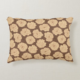 クルミの茶色のバロックバラ – シームレスなパターン。 アクセントクッション