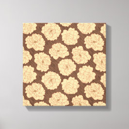 クルミの茶色のバロックバラ – シームレスなパターン。 キャンバスプリント