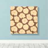 クルミの茶色のバロックバラ – シームレスなパターン。 キャンバスプリント (インサイチュ (ウッドフロア))