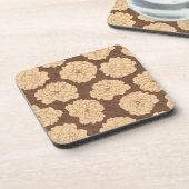 クルミの茶色のバロックバラ – シームレスなパターン。 コースター (左側)
