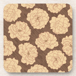 クルミの茶色のバロックバラ – シームレスなパターン。 コースター