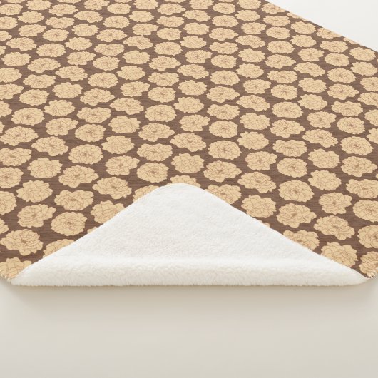 クルミの茶色のバロックバラ – シームレスなパターン。 シェルパブランケット (3/4)