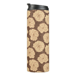 クルミの茶色のバロックバラ – シームレスなパターン。 タンブラー