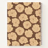 クルミの茶色のバロックバラ – シームレスなパターン。 ノートブック (裏面)