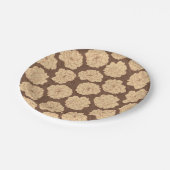 クルミの茶色のバロックバラ – シームレスなパターン。 ペーパープレート (アングル)