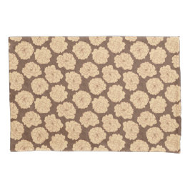 クルミの茶色のバロックバラ – シームレスなパターン。 枕カバー