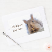 クルミを持つリス 長方形シール (封筒)