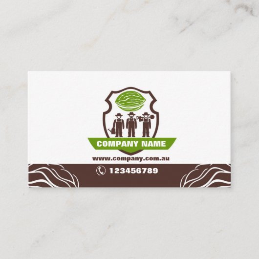 クルミ畑，農業，果樹園 名刺 (正面)