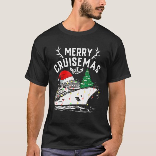 クルメリーイセマおもしろいス・クルーズシップファミリークリスマス Tシャツ (正面)
