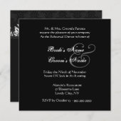 クルリキュ·ブラック·アンド·ホワイト結婚のリハーサル·ディナー 招待状 (正面/裏面)