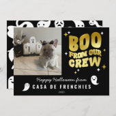 クルーからブー！ | モダン レトロ ハロウィン フォト ゴールド シーズンカード (正面/裏面)