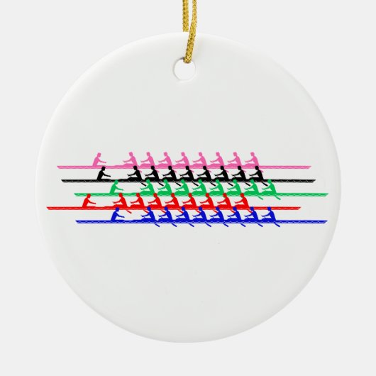 クルーのレースの漕ぎ手 – 最大5つのボート#2 セラミックオーナメント (正面)