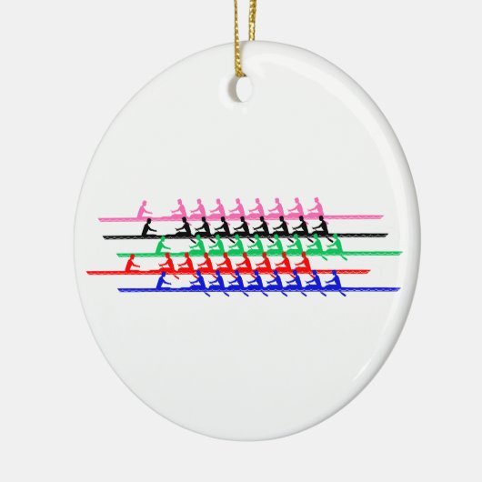 クルーのレースの漕ぎ手 – 最大5つのボート#2 セラミックオーナメント (左)