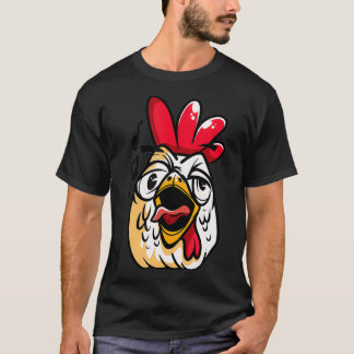 クルーイング顔チキンバード動物 Tシャツ