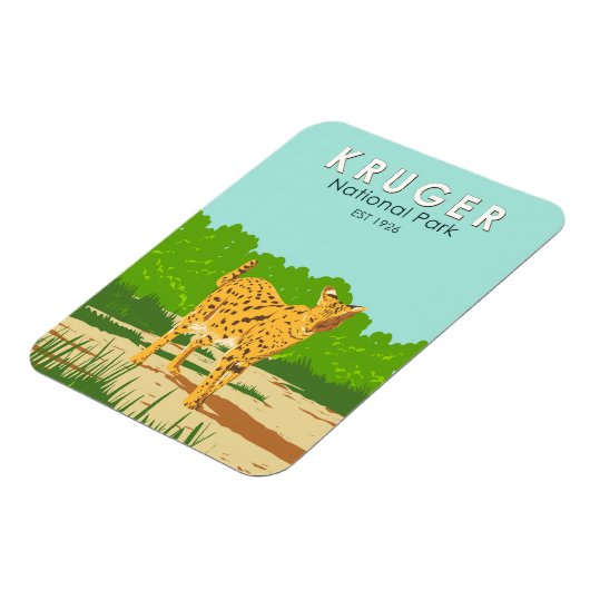 クルーガーナショナルパークセルバルトラベルアートヴィンテージ マグネット (左側)