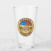 クルーガー国立公園ホワイトライノセロス旅行アート タンブラーグラス (正面)