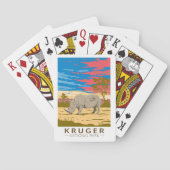 クルーガー国立公園ホワイトライノセロス旅行アート トランプ (裏面)