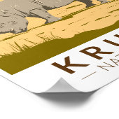 クルーガー国立公園ホワイトライノセロス旅行アート ポスター (角)