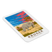 クルーガー国立公園ホワイトライノセロス旅行アート マグネット (右側)