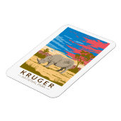 クルーガー国立公園ホワイトライノセロス旅行アート マグネット (左側)