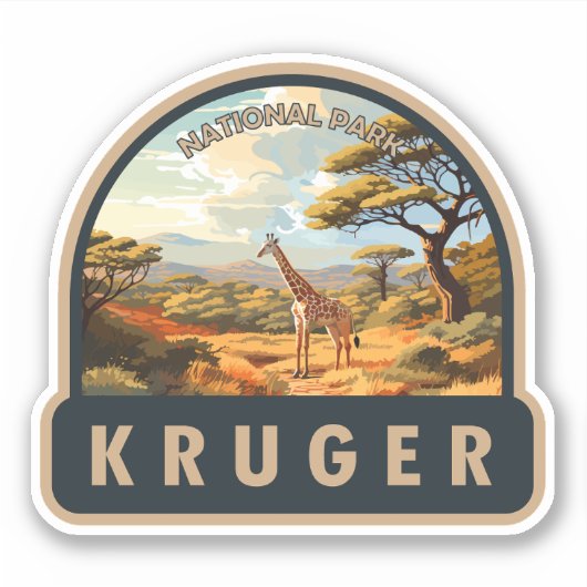 クルーガー国立公園南アフリカ共和国キリンヴィンテージ シール (正面)
