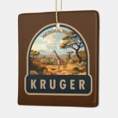 クルーガー国立公園南アフリカ共和国キリンヴィンテージ セラミックオーナメント (左)