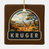 クルーガー国立公園南アフリカ共和国キリンヴィンテージ セラミックオーナメント (裏面)