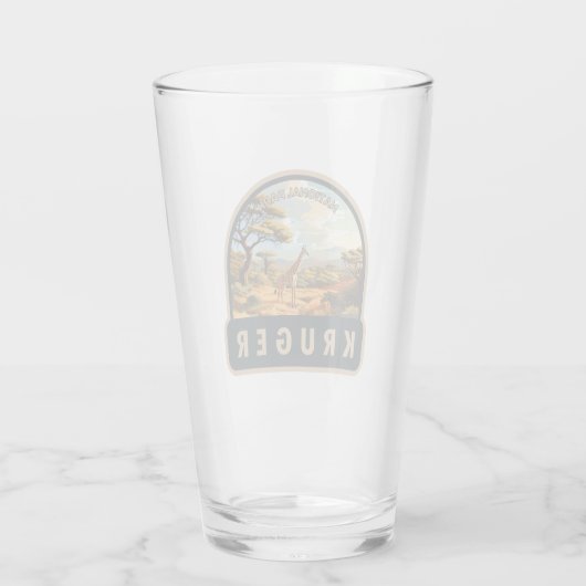 クルーガー国立公園南アフリカ共和国キリンヴィンテージ タンブラーグラス (裏面)