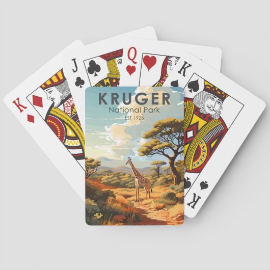 クルーガー国立公園南アフリカ共和国キリンヴィンテージ トランプ (裏面)