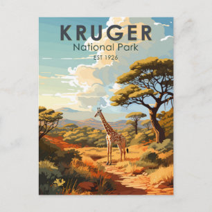クルーガー国立公園南アフリカ共和国キリンヴィンテージ ポストカード