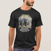 クルーガー国立公園南アフリカRhino水彩画 Tシャツ (正面)