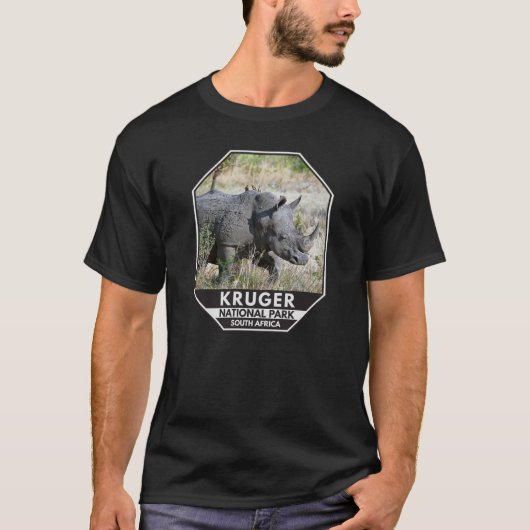 クルーガー国立公園南アフリカRhino水彩画 Tシャツ (正面)