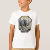 クルーガー国立公園南アフリカRhino水彩画 Tシャツ (正面)