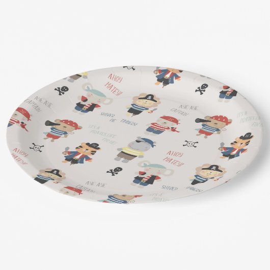 クルーキッズパーティー海賊紙プレート ペーパープレート (アングル)