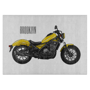 クルーザーのオートバイの漫画イラストレーション カッティングボード