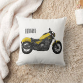クルーザーのオートバイの漫画イラストレーション クッション (ブランケット)