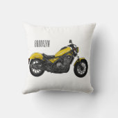 クルーザーのオートバイの漫画イラストレーション クッション (裏面)